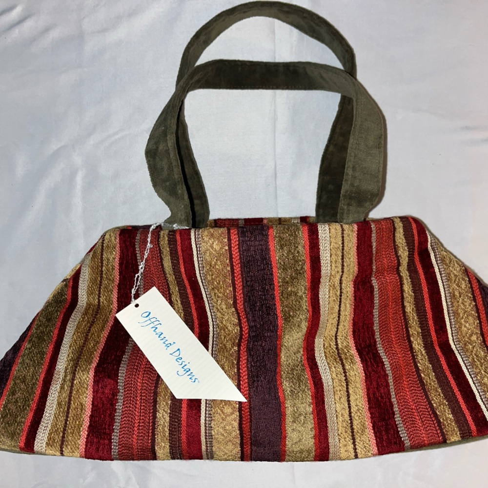 Offhand Designs Fiona Day: Regal Stripes Limited Edition Chenille Shoulder Bag